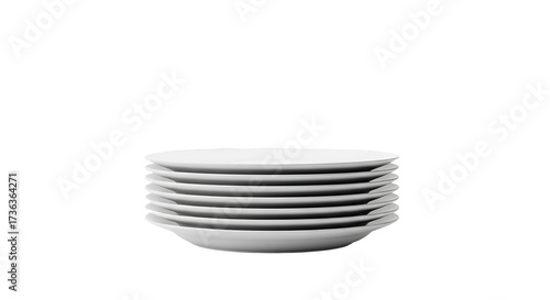 Stack of white plates isolated