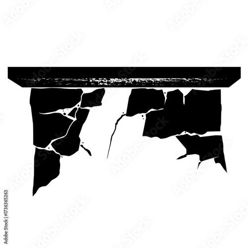 The background features a distressed wall texture with a grunge concrete overlay, reminiscent of a flat subway concrete stone table floor, blending concepts of surreal granite quarry stucco surfaces