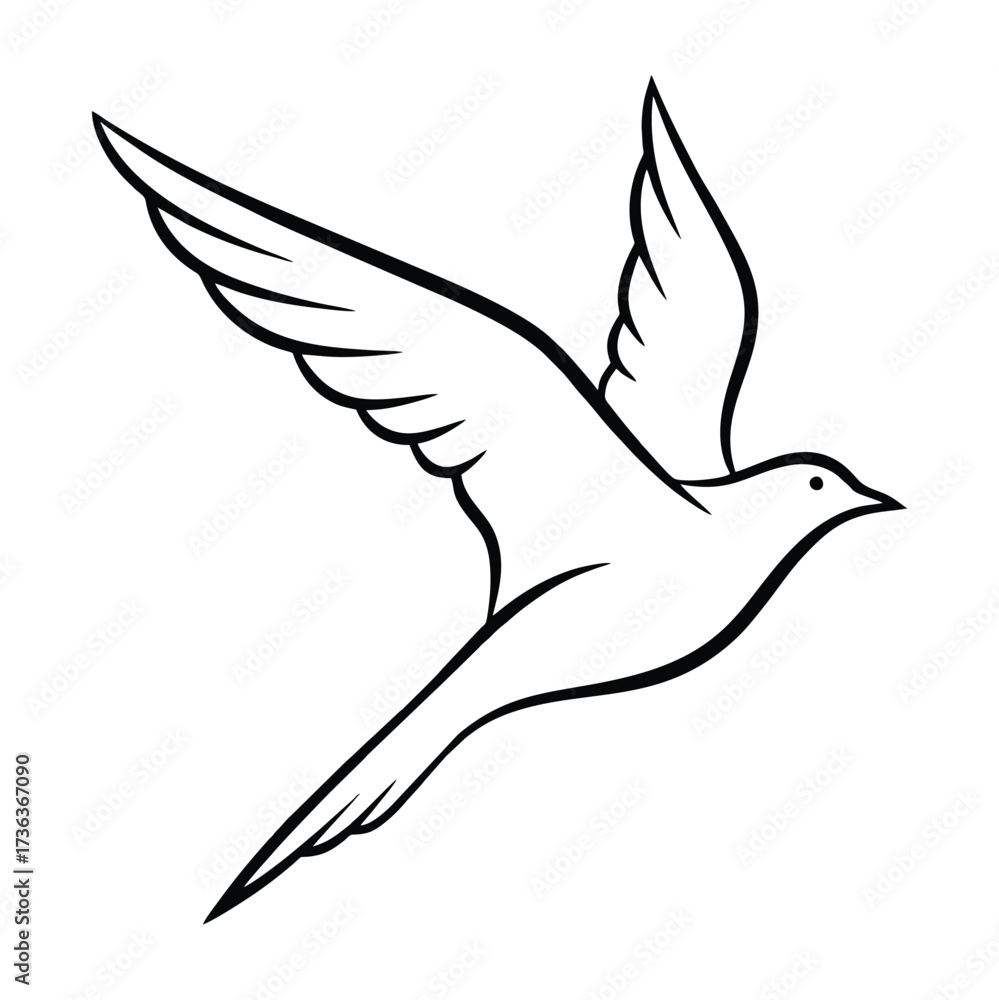 Obraz premium Soaring Dove in Flight A Symbol of Peace and Freedom