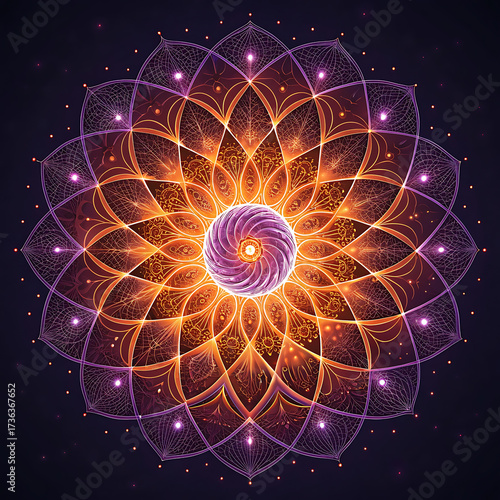 Spiral Bloom A Mandala of Light and Motion