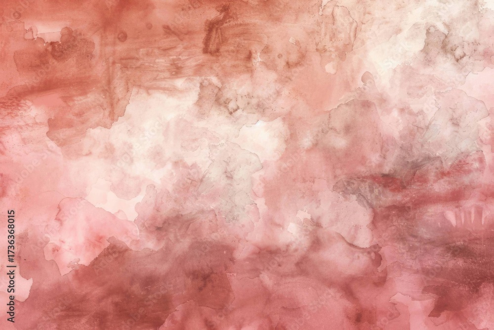 Fototapeta premium Terracotta to Dusty Rose Watercolor Wash – Soft Organic Paper Texture