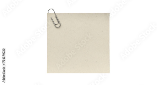 Isolated memo note clipped with metal clip, ready for message, office work or school