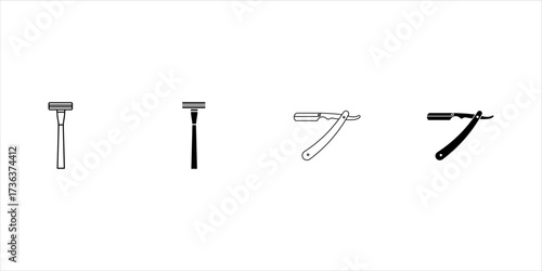 Razor icon set. Shaver silhouette icons collection. Vector icons