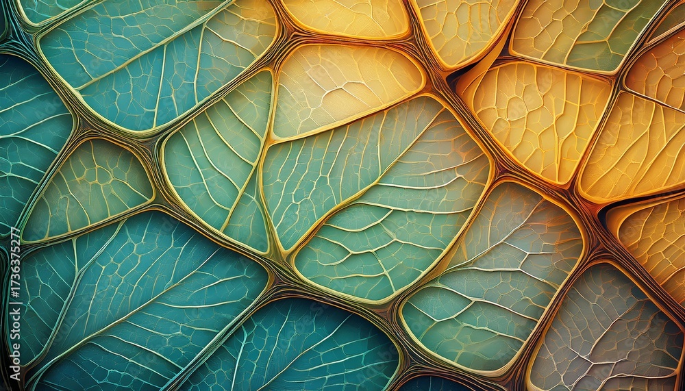 geometric pattern based on the cellular structure of a leaf microscopic
