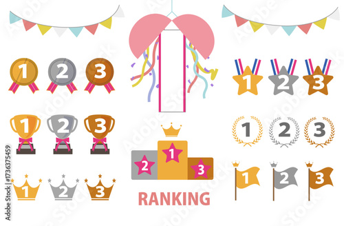 ポップでかわいいカラフルなランキング素材
