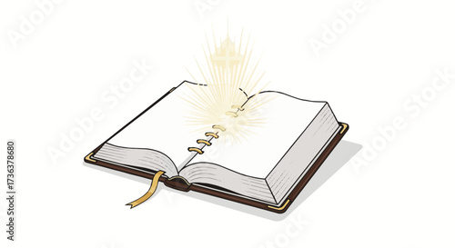 Open Book with Radiant Golden Wheat-like Light, Symbolizing Spiritual Remembrance for All Saints Day and Divine Knowledge