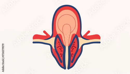Anatomical cross-section illustration of a healthy human spinal disc, depicting its nucleus pulposus and annulus fibrosus layers.