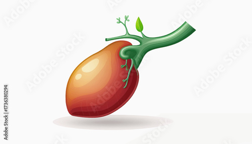Stylized human heart with a green sprouting plant branch, a symbol of new life, growth, and wellness.