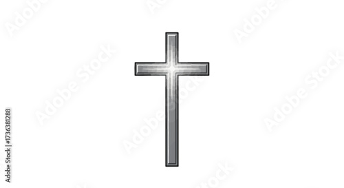 Elegant silver Christian cross, a reflective spiritual symbol of faith, hope, and remembrance, perfect for All Saints Day themes.