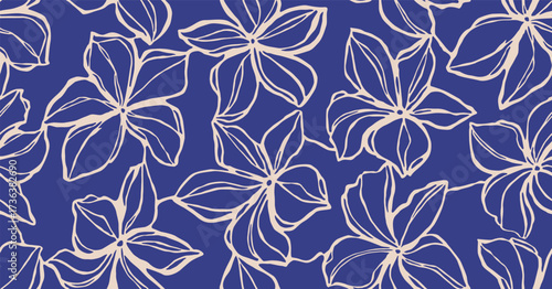 Exotic hand drawn flowers, seamless patterns with floral for fabric, textiles, clothing, packaging, cover, banner, wallpaper, home decor. Abstract natural pink backgrounds.