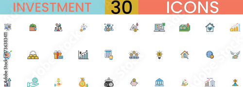 Collection of 30 leadership icons representing business and team concepts vector