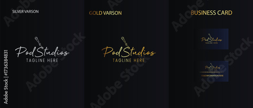 Podcast logo design. podcast icon, logo design template