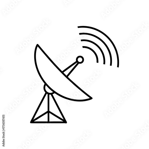 Outline drawing of a satellite antenna dish silhouette
