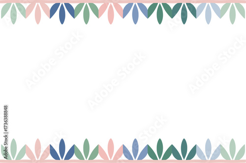 Delicate floral frame in pastel colors elegant border design template
