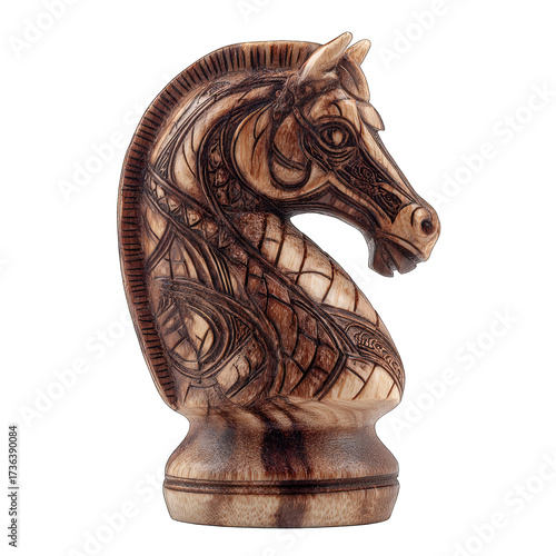Ornate carved chess knight