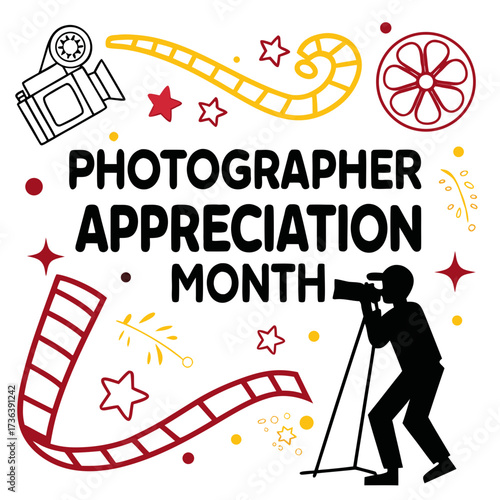 PHOTOGRAPHER APPRECIATION MONTH vector illustration