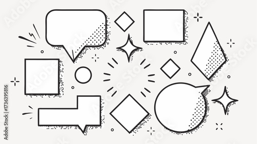 Modern geometric shapes with comic book style, perfect for adding visual interest and trendy flair to your designs, presentations, and social media posts