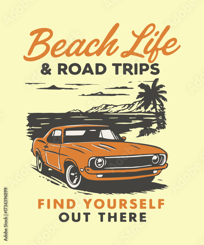 design vintage retro tshirts with handdrawn illustrations and outdoor clothing