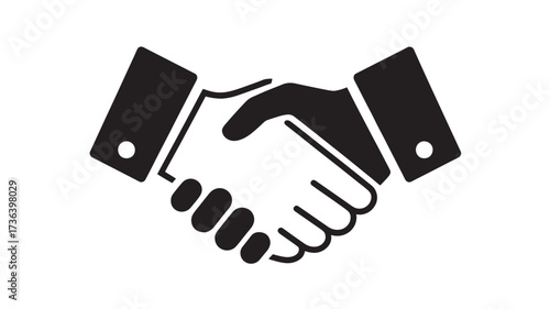 Handshake vector icon flat design illustration for business and agreement concepts isolated on white background