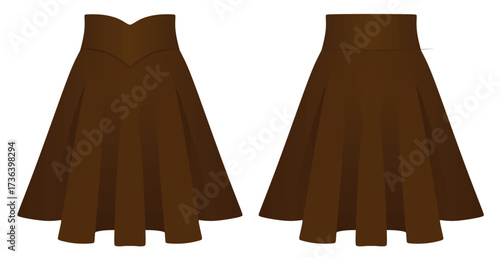 Brown mini skirt. vector illustration	