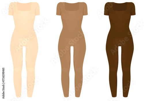 Brown  woman jumpsuit. vector illustration	