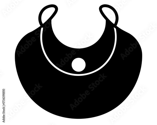 baby bib simple black silhouette vector icon
