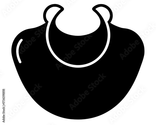 baby bib simple black silhouette vector icon