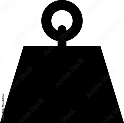Black metal weight icon symbolizing mass strength and heavy objects