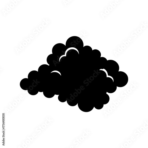 Isolated black cloud illustration on a clean white background image