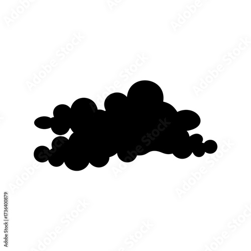 Monochromatic image showcasing a stylized puffy cloud formation in minimalist design