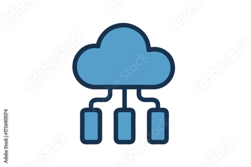 Cloud Computing Icon Depicting Data Storage and Network Connectivity