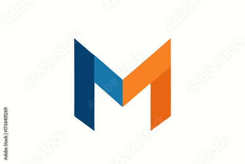 Geometric Letter M Logo with Blue and Orange Color Scheme Free Download Geometric Letter M Logo with Blue and Orange Color Scheme - GFXLoad