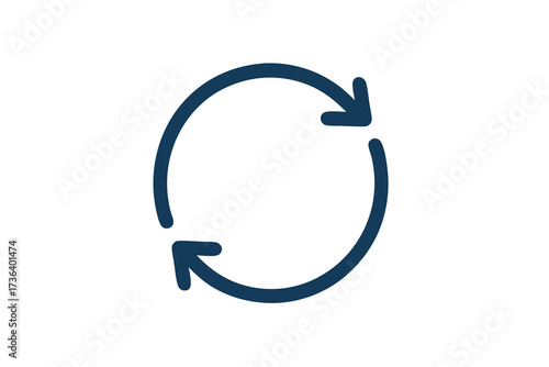 Simple Dark Blue Circular Arrow Symbolizing Cycle and Process