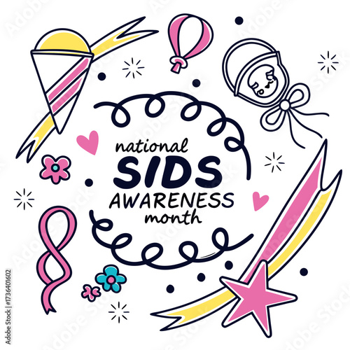NATIONAL SUDDEN INFANT DEATH SYNDROME AWARENESS MONTH vector illustration