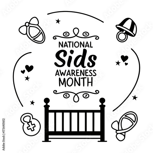 NATIONAL SUDDEN INFANT DEATH SYNDROME AWARENESS MONTH vector illustration
