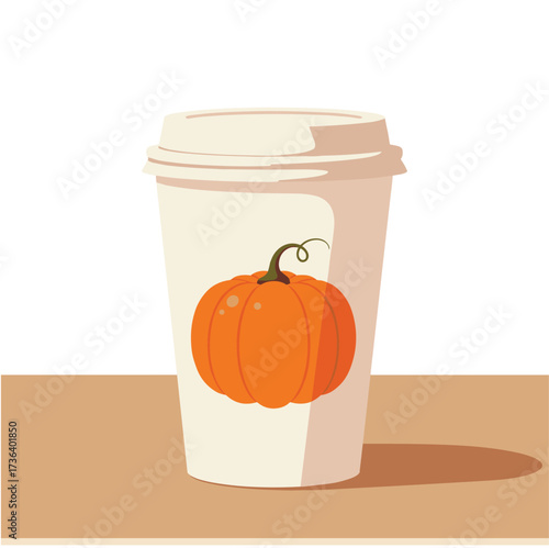 Pumpkin spice drink. Latte coffee with whipped cream