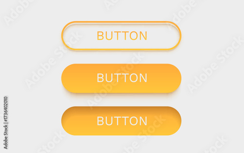 3 color button types for web interfaces. Vector illustration