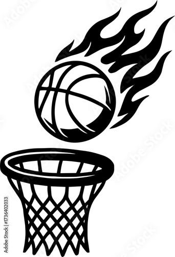 Flaming Basketball SVG Cut Files for Cricut & Silhouette