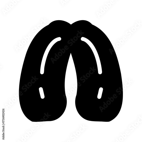 Silhouette illustration of deer or livestock tracks, a hoof print icon
