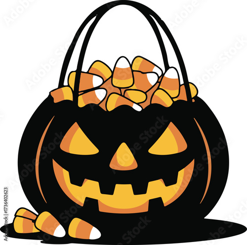 Candy corn treat bag silhouette vector