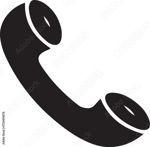 Telephone Handset Icon for Call and Communication