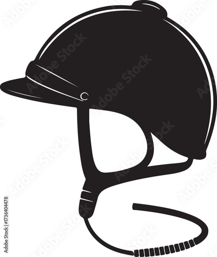 Jockey helmet whip silhouette vector