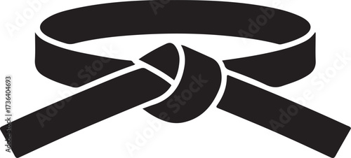 Judo belt knot silhouette vector