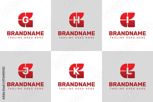 Letters GG GH GI GJ GK GL Technology Logo Set, symbolizing innovation, progress, and smart solutions