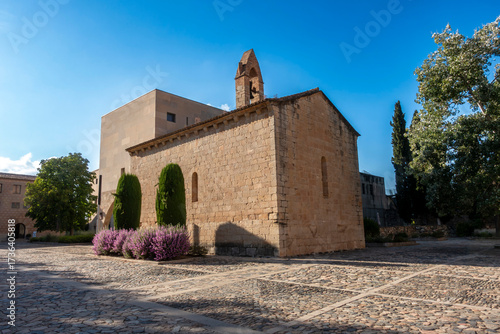 The 12th-century Romanesque Chapel of Saint Catherine in the main courtyard of the Royal Monastery of Poblet, a UNESCO World Heritage Site