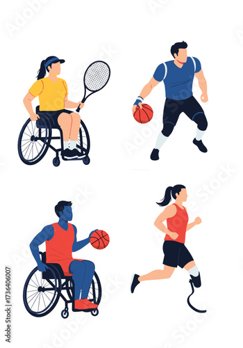 Diverse athletes demonstrating their sporting abilities in various disciplines.