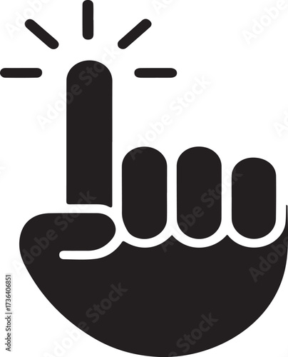 Hand Icon with Pointing Finger Representing Touch and Click Interaction