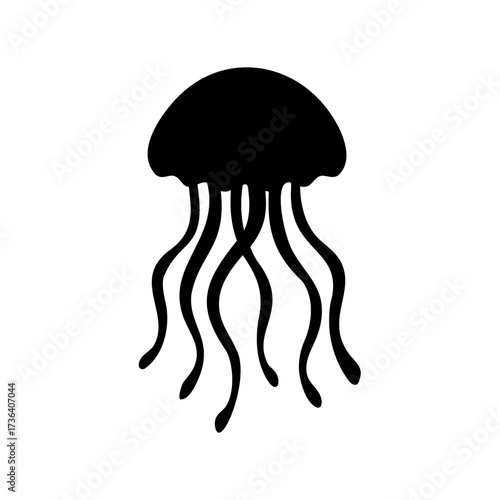 Silhouette of a majestic jellyfish floating in the vast ocean waters
