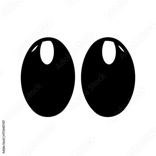 Simple cartoon eyes, perfect for a googly eyed monster or funny face