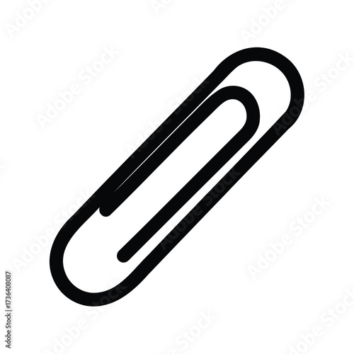 Simple black outline drawing of a common office paper clip stationery item